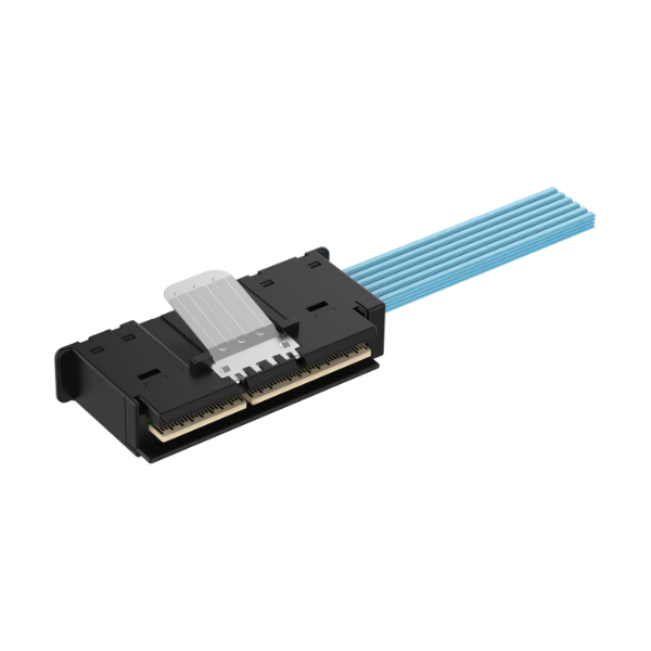 Low Profile SlimSAS 16i 124Pos Right Entry Cable / SFF-8654 / SAS 4.0 24Gbps, or PCIe Gen 4.0 16GT/s 1