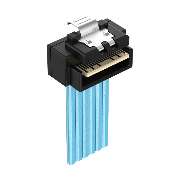 Low Profile SlimSAS 4i 38Pos RA Cable / SFF-8654 / SAS 4.0 24Gbps, or PCIe Gen 4.0 16GT/s 2